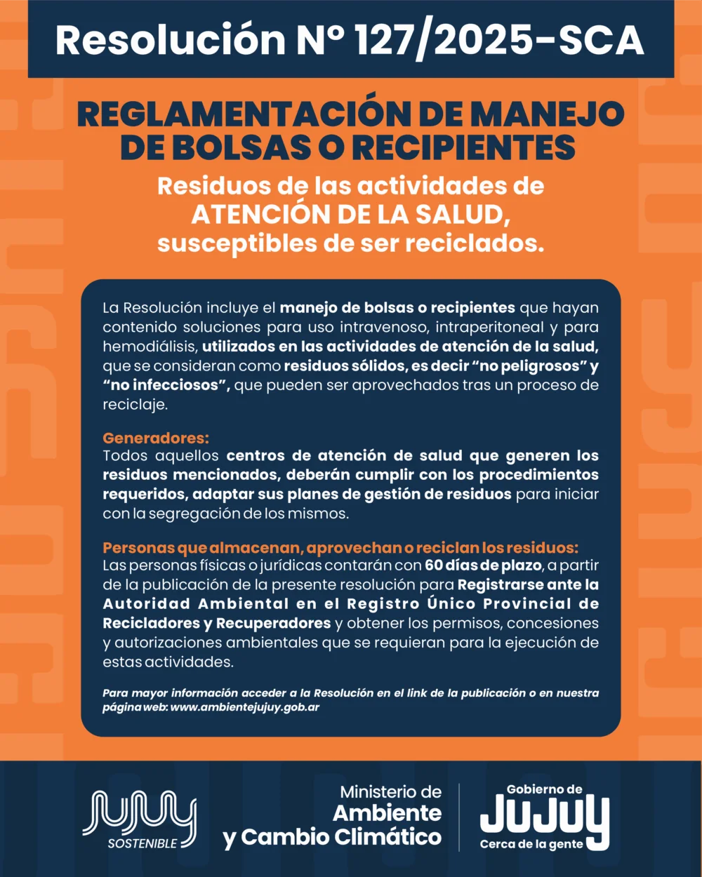 Reglamentación de Manejo de Bolsas o Recipientes